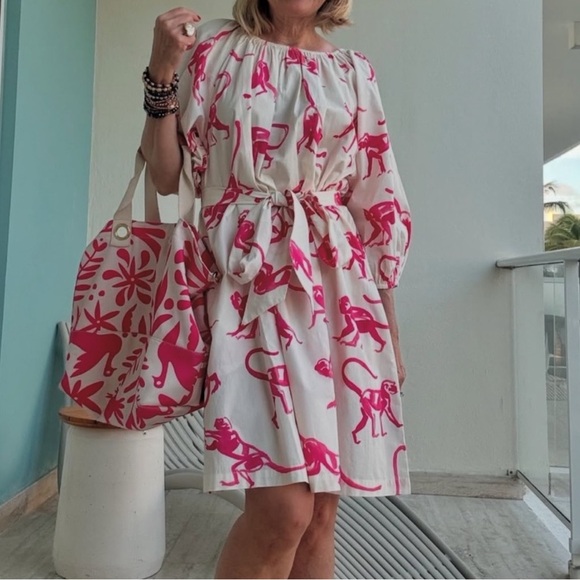 NWT FRANCES VALENTINE BLISS MINI DRESS - PINK MONKEY Sz L - Picture 5 of 10